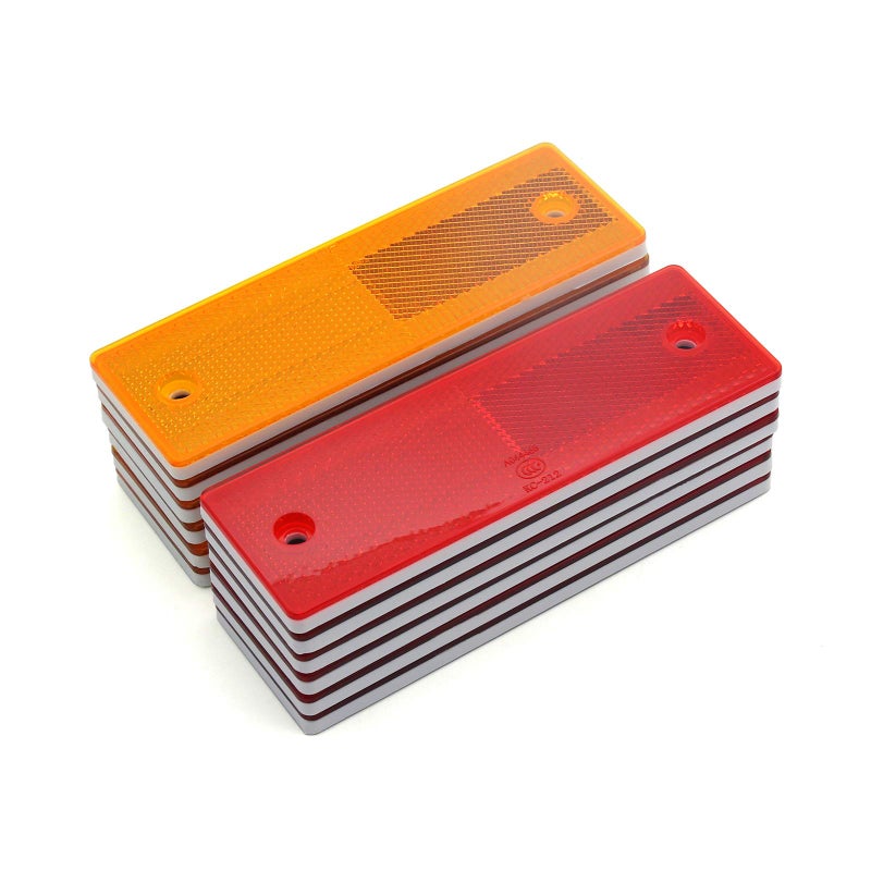 MFC PRO 6" Rectangular Stick-on/Screw Mount Reflectors (Kit 3/Yellow+Red) - Image 1